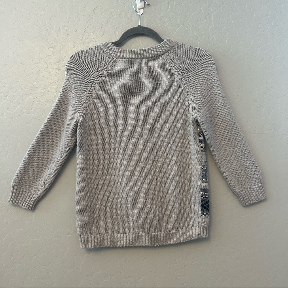 Old Navy womens gray fair isle crewneck knit sweater with sequins size small - Picture 10 of 16